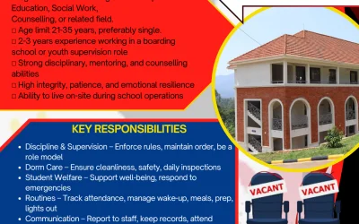 School Wardens and Matrons – Now Hiring (10 Positions)